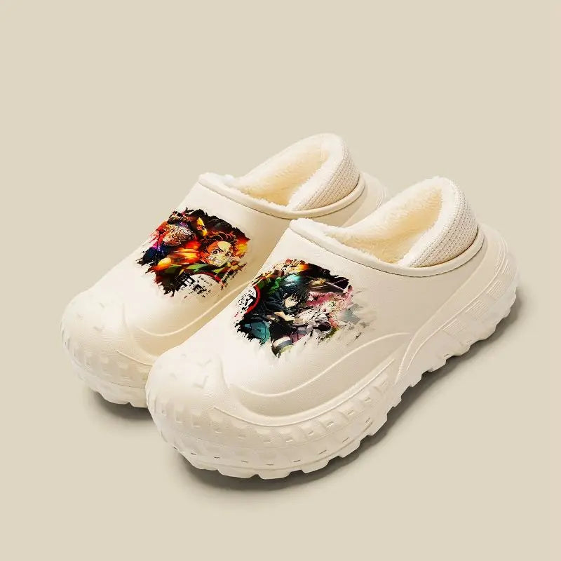 Demon Slayer Tokitou Muichirou Kamado Tanjiro Kochou Shinobu Unisex Winter New Creative Anime Pattern Non-Slip Cotton Slippers