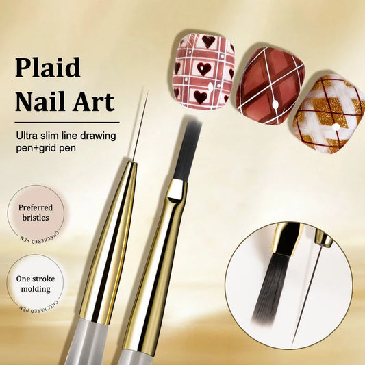 Nail Art Painting Brush Acrylic Lines Pen Stripes Grid Flower Butterfly Drawing Watercolor Brushes UV Gel DIY Design Manicure