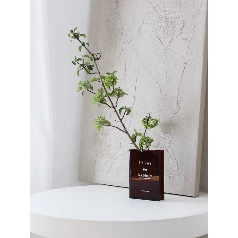 The Language of Flowers Acrylic Book Vase Unique Home Decoration Artistic and Cultural Flavor Acrylic Plant Vases for Home Decor