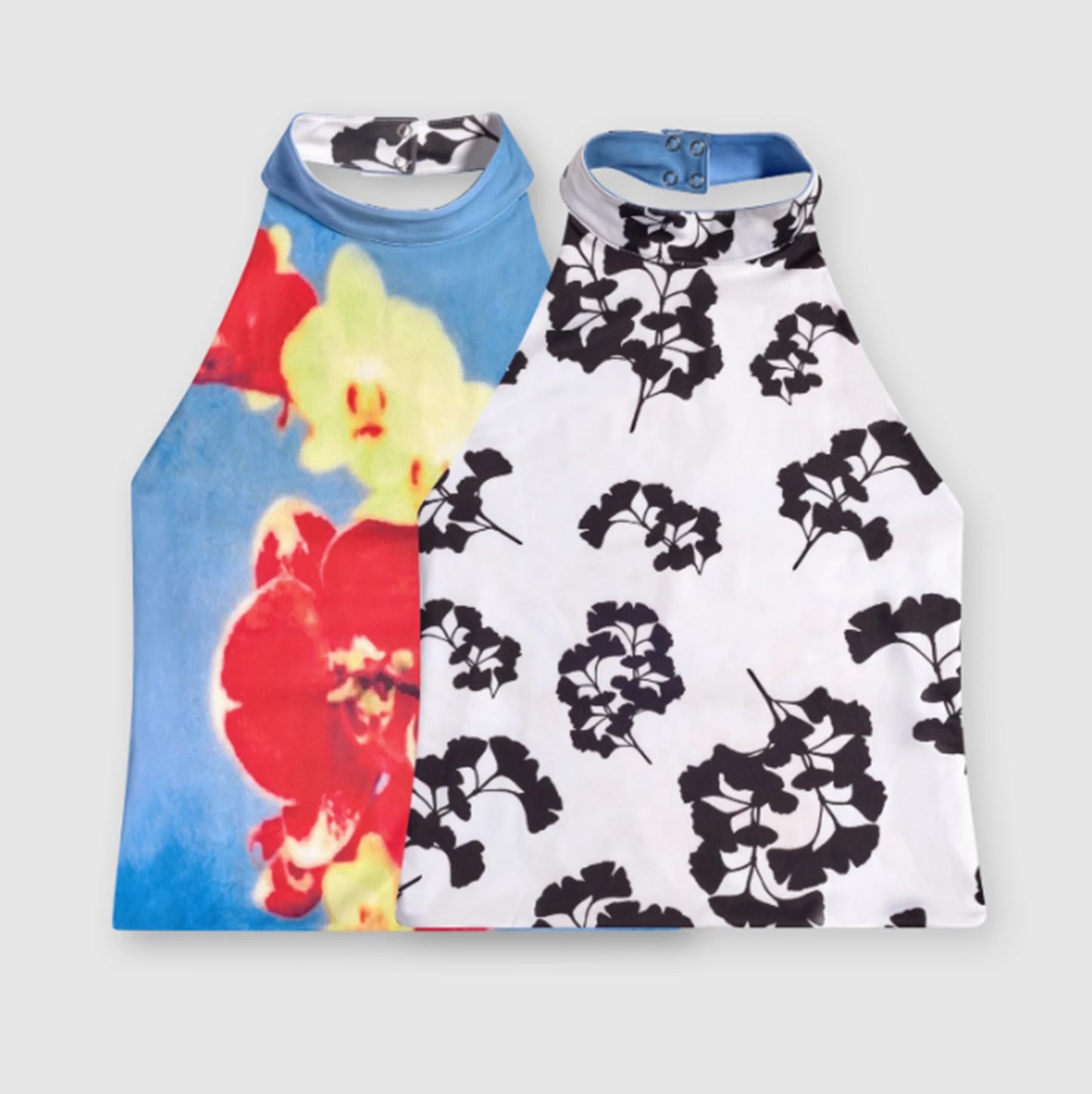 Women Clothes Dot/Floral Halter Tank Tops Backless Vest For Beach Vacation Summer Party Daily Wear Outdoor Activity Streetwear