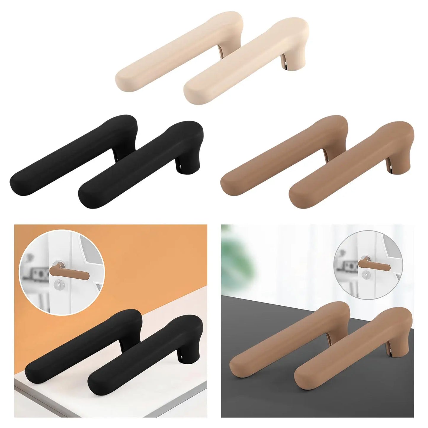 2Pcs Door Handle Cover Silicone Sleeve Door Knob Cover Noiseless Anti Collision Protector Gloves Anti Static Door Handle Guard