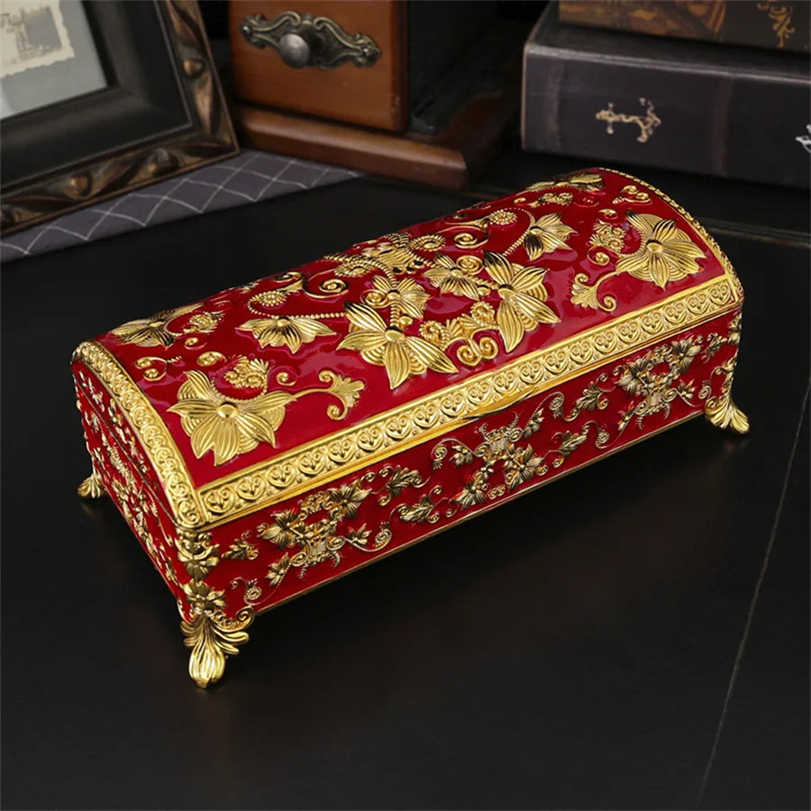 1 large European jewelry box, necklace, earrings, rings, cosmetics storage, table decoration, birthday, Valentine's Day gift.