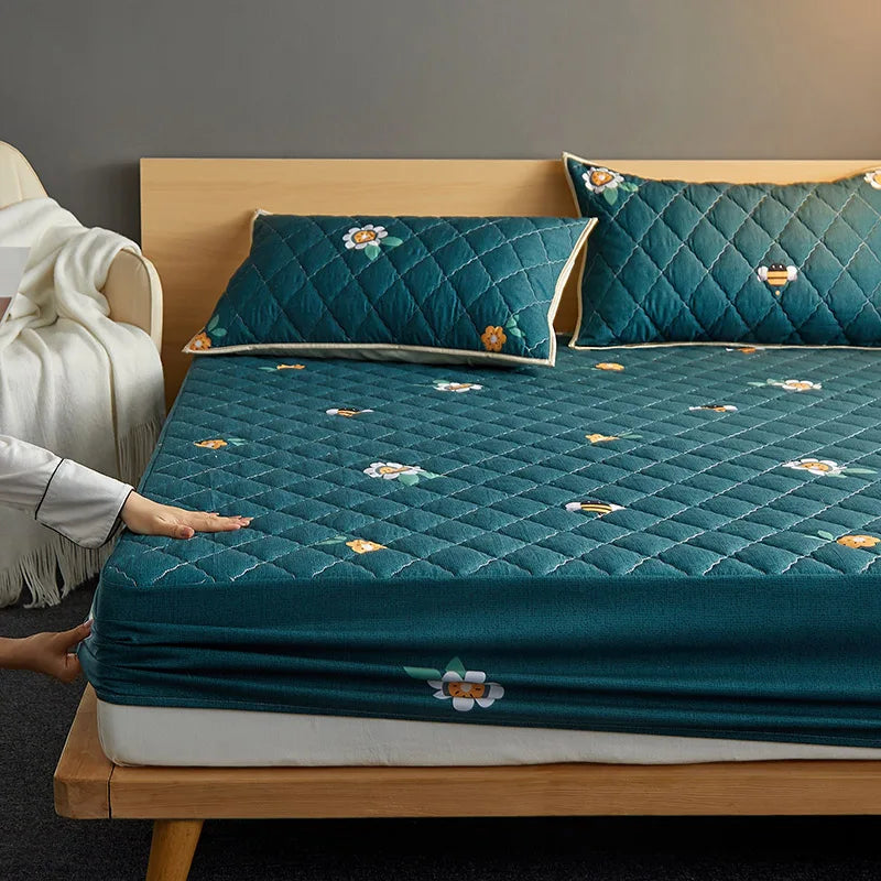 Waterproof Quilted Fitted Sheet Prevent Urine Wetting Mattress Cover Queen King Water Proof Bed Sheet Mattress Protector 160x200
