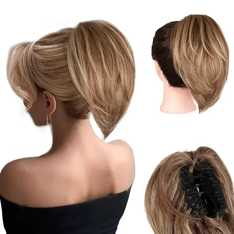 Claw-Clip Ponytail Extension For Women - Short Straight Synthetic Hair Extension, Clip-In Ponytail Extension For Every Occasions