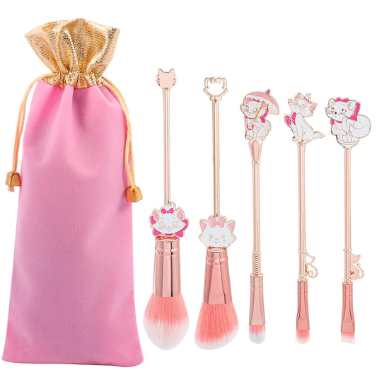 Disney Marie Cat Makeup Brush Set Anime Mary Cat Eyeshadow Makeup Brushes Beauty Girls Professional Eyeliner Tools