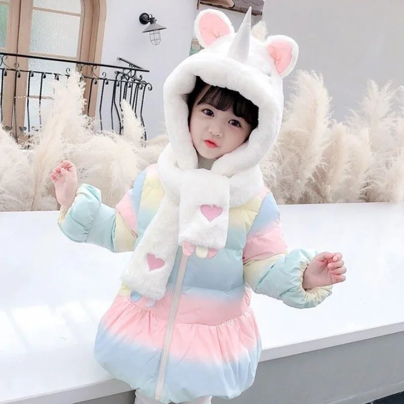 Girls' Cotton Clothing Winter Clothing 2025 New Stylish Korean Version Children's Clothing Kawaii Casual Coat Set Fashion Padded
