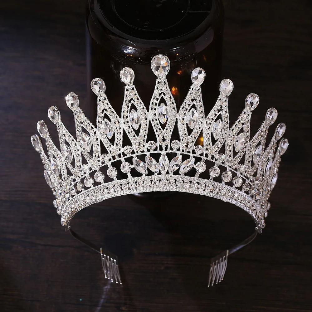 Tiara Crown for Women Girls, Wedding Tiara for Bride, Princess Hair Accessories for Birthday Prom Party Quinceanera