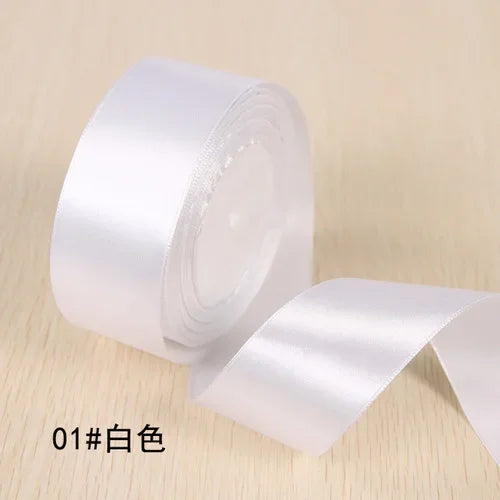 25Yards 6/10/15/20/25/40/50mm Silk Satin Ribbon Wedding Party Christmas Ribbon Flowers Gifts Decorated DIY Apparel Sewing Fabric