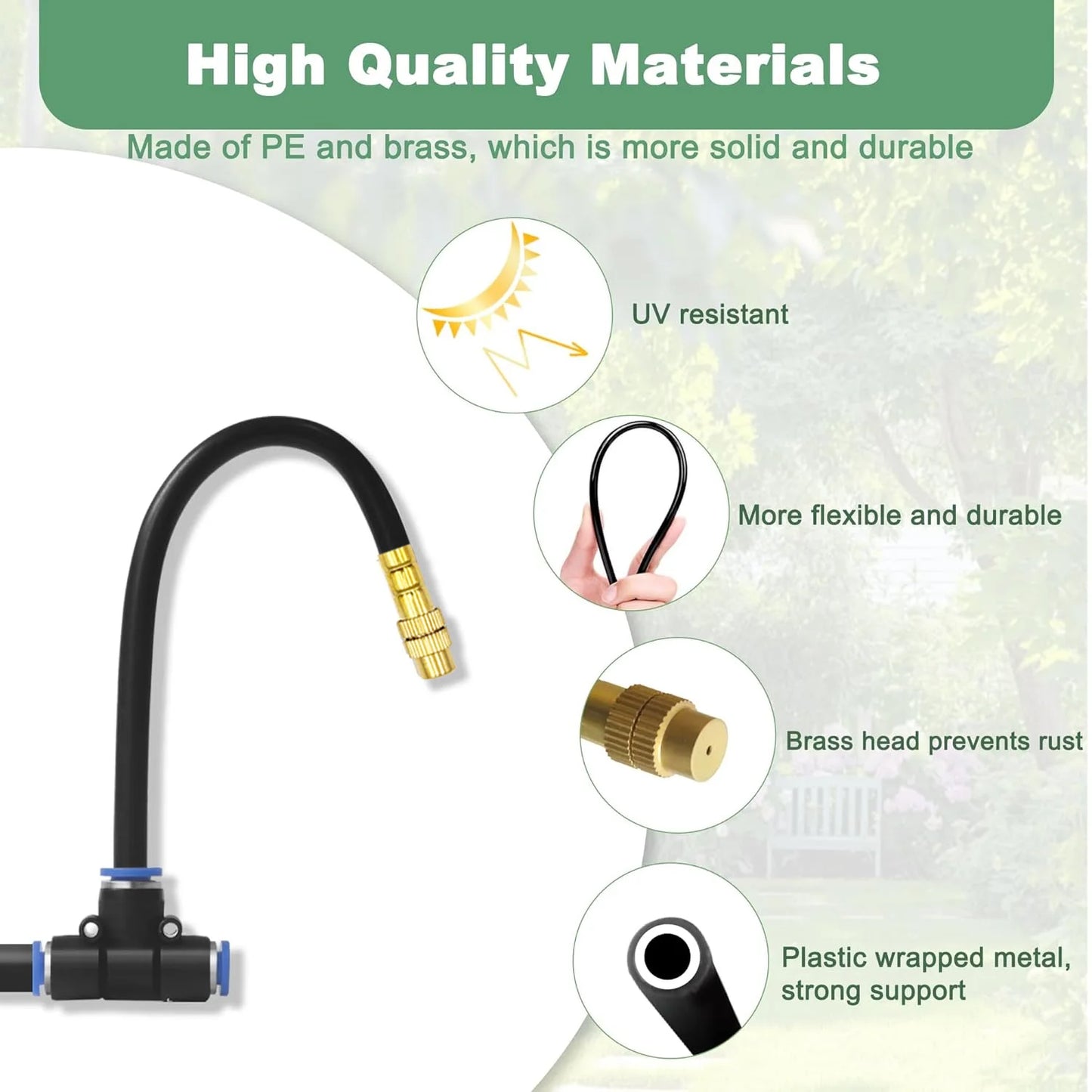 DIY Free Bending Universal Spray Kit For Greenhouse Garden Flowers Plant Watering Irrigation Patio Misting Cooling System