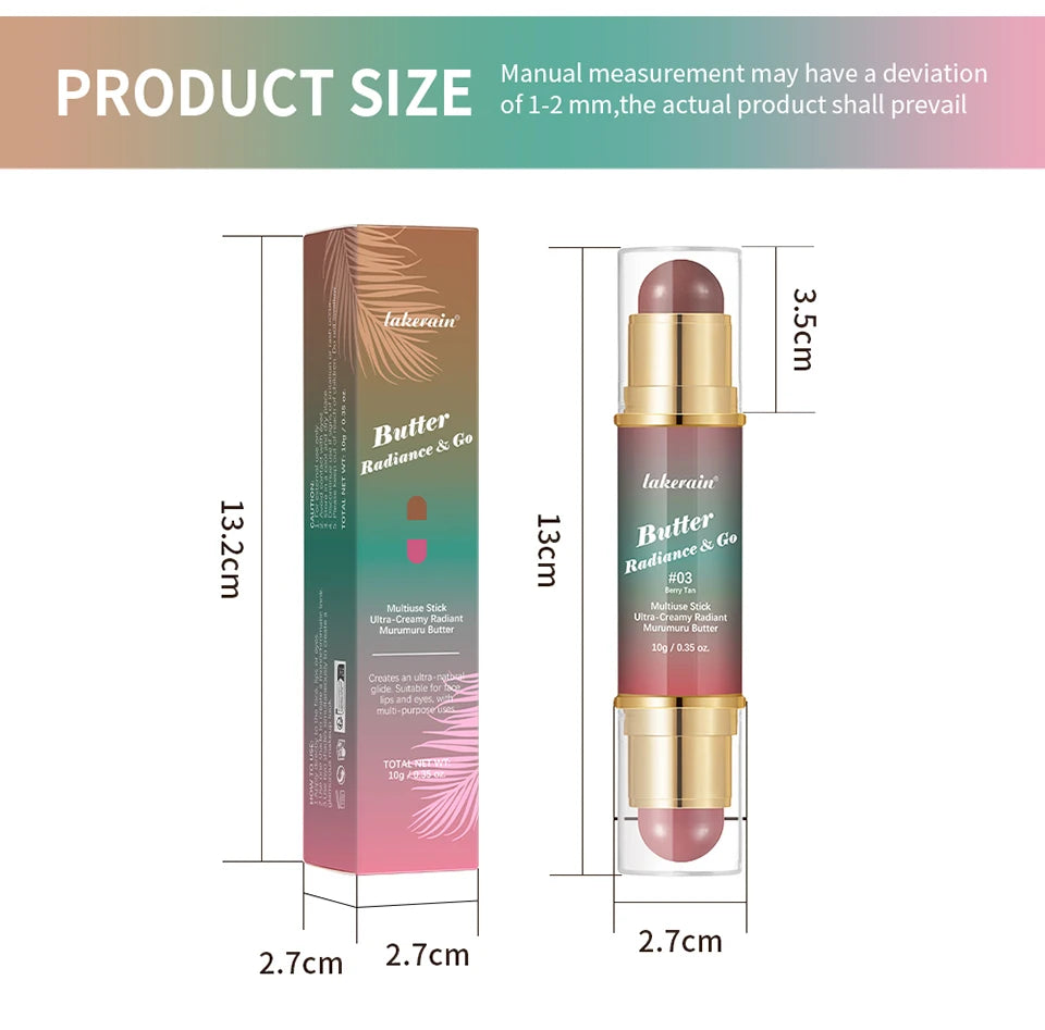 Physicians Butter Glow And Go Multiuse Stick Double Headed Bronzer Blush For Cheeks Eyes Lips Long Lasting Matte Glow Makeup