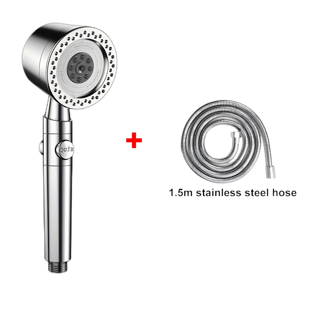 5 Modes Bathroom Shower Head Portable High Pressure Powerful Rain ShowerHead Explosion-proof and Drop-proof Universal Shower Set
