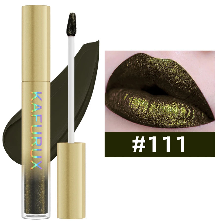 14 Colors Bold Intense Glitter Metallic Lip Gloss Pearlescent Lip Tint,Long Lasting Liquid Lipstick Makeup Gifts for Women Red