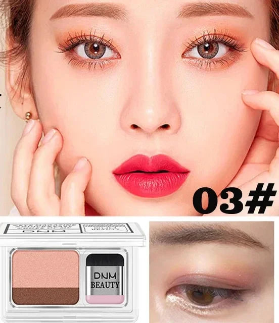 Two-color Matte Eye Shadow Double Small Box Lazy Eye Shadow  Easy to Carry Eyeshadow Tray Professional Women's Cosmetics