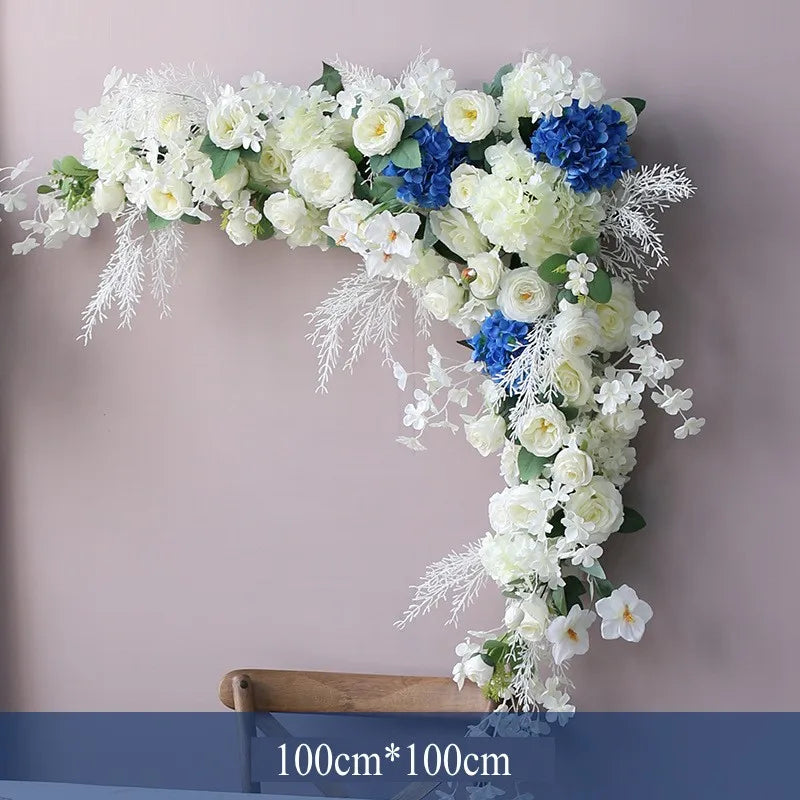 Wedding Props Artificial Flower Row Road Leading Flower Ball Floral Arch Arrangement Welcome Sign Dec Outdoor Wedding Decoration
