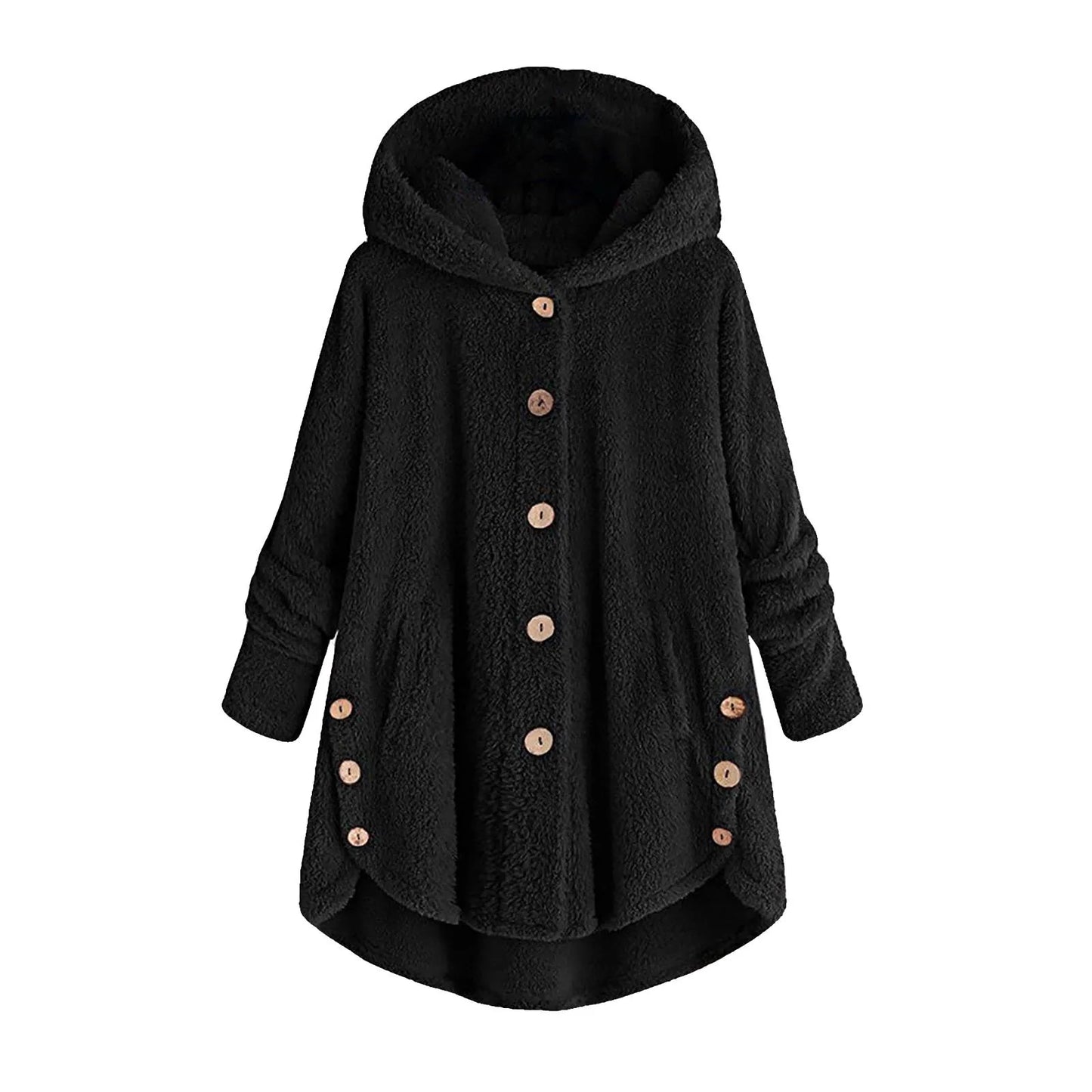 Autumn Winter Coat Women Warm Coat Wool Jacket Female Plush Coat Hooded Jacket New Women's Coats Solid Color Jacket