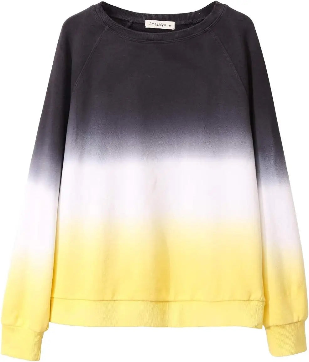 Women's Sweatshirt Tie Dye Long Sleeve Casual Crewneck Pullover Top Autumn Color Tie Dye Sweatshirt Hoodie