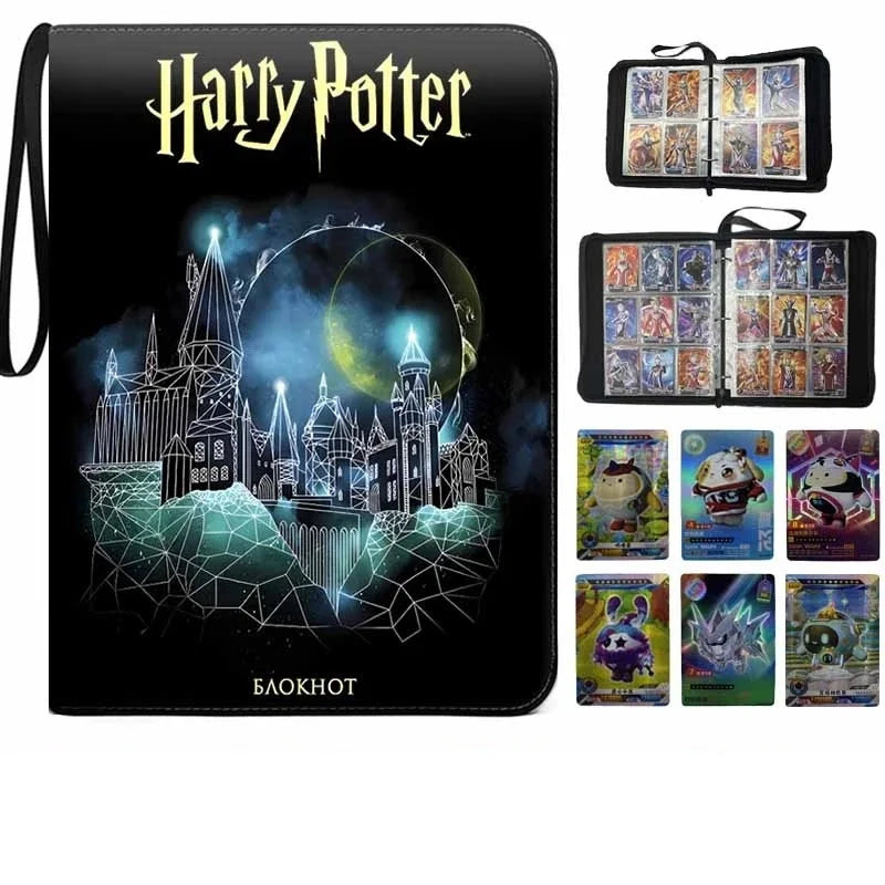Harry Potter Card Book  Binder Album Holder Collcetion Card 900pcs Card Holder 9 Grid PU Gold Stamping Folder Toy Gift