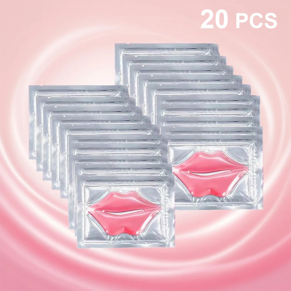 20PCS Crystal Collagen Lip Masks Hyaluronic Acid Lip Treatments Moisturizing Beauty Lip Patches Hydrating Plumper Skin Care