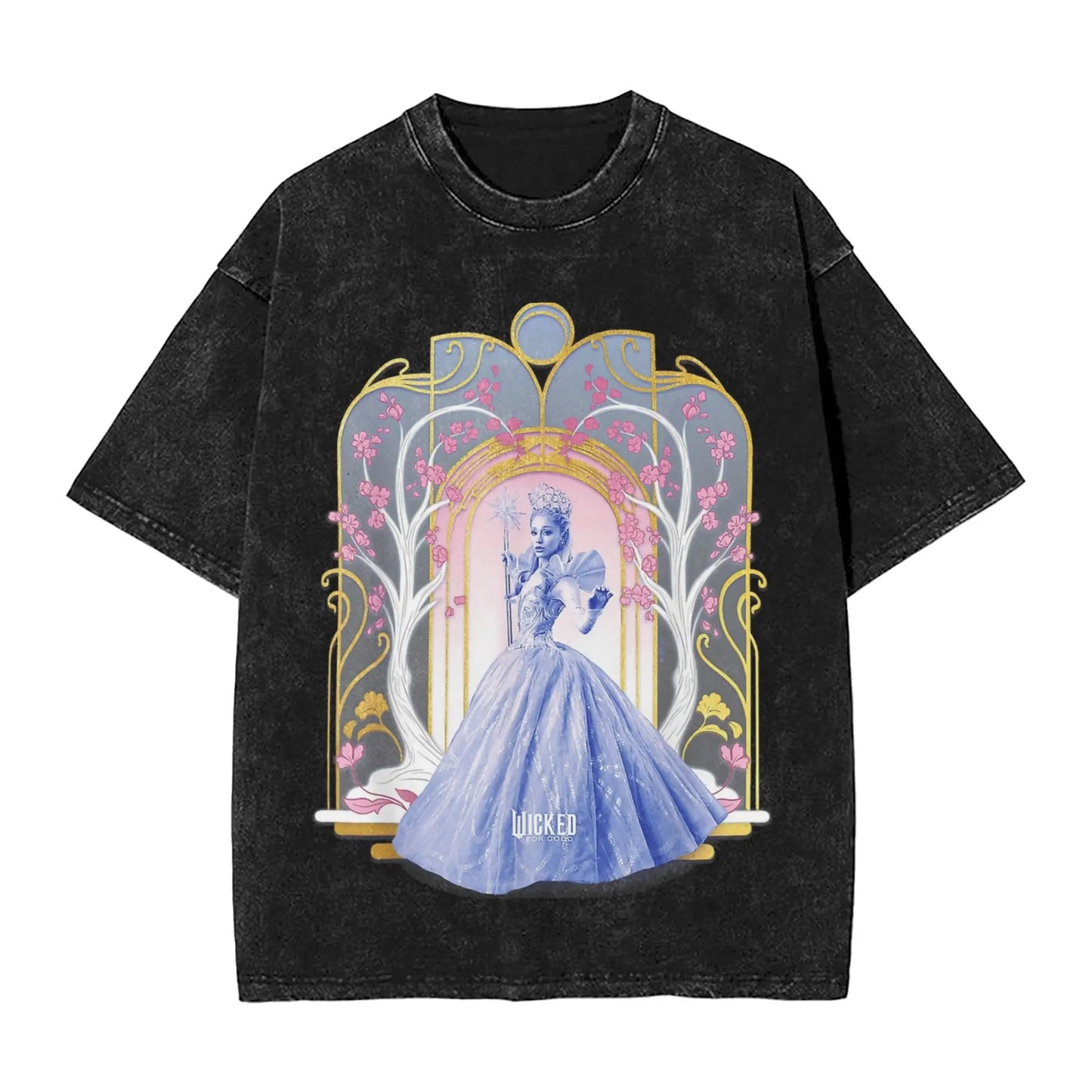 Wicked The Musical Glinda Elphaba For Good T Shirt Washed Short Sleeve T-Shirt Vintage Men Women Streetwear Graphic Printed Tees