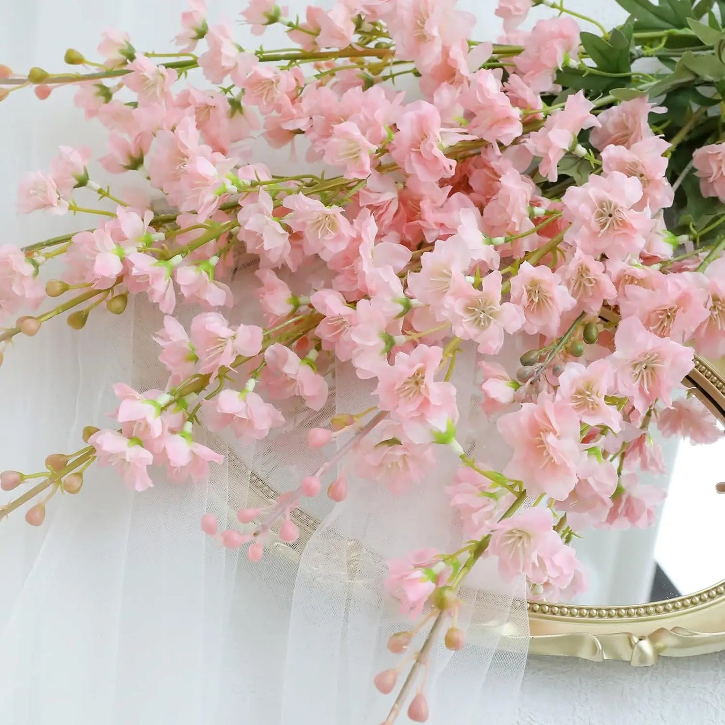 YeeNanee 32" Long Delphinium Artificial Flowers White Larkspur Silk Flowers Bulk for Tall Vase Wedding Arrangements Home Decor