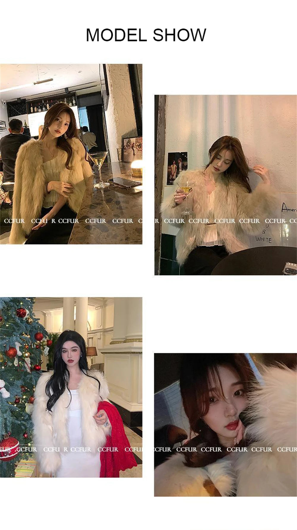 Women's faux fur coat, thick and luxurious collarless short fur coat, elegant jacket, warm coat for winter