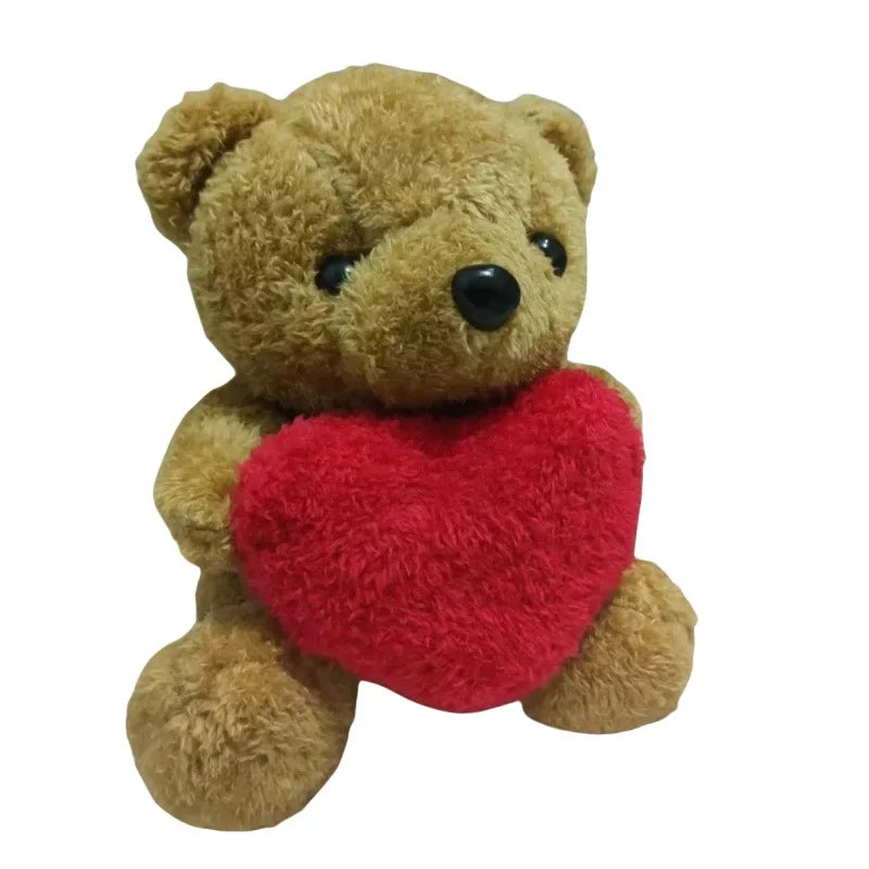1/3/6PCS 20cm Heart Teddy Bear Plush Cuddly Stuffed Animal Holding Heart for Valentine's Day Christmas Gift Giving