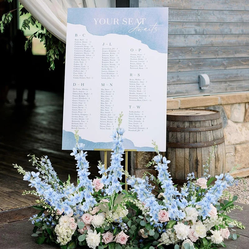 2Pcs Delphinium Artificial Flowers 85cm Fake Flowers Bouquet Larkspur Stem for Home Room Decor Garden Outdoor Wedding Decoration