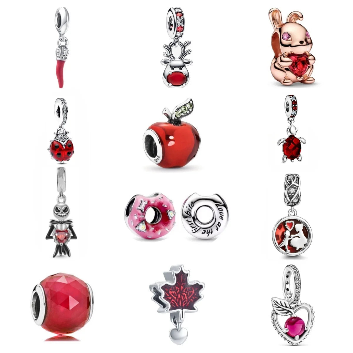 2024 925 Silver Plated Valentine's Day gift for lovers Pendant Charms it Original Bracelet For Women DIY Fashion Jewelry Making