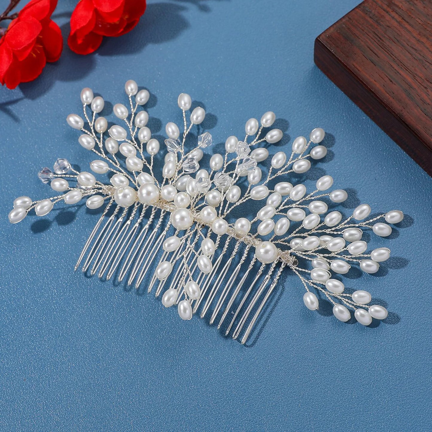 Wedding Hair Combs Hairpins Clips for Bride Women Girls Hair Jewelry Accessories Bling Rhinestone Headpiece Hair Styling Jewelry