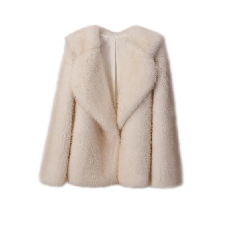 2025 New Winter Women's Fur Coat Fashion Temperament Lapel Solid Color Women Fur Coat Fur & Faux Fur Coat Feminine Elegance H368