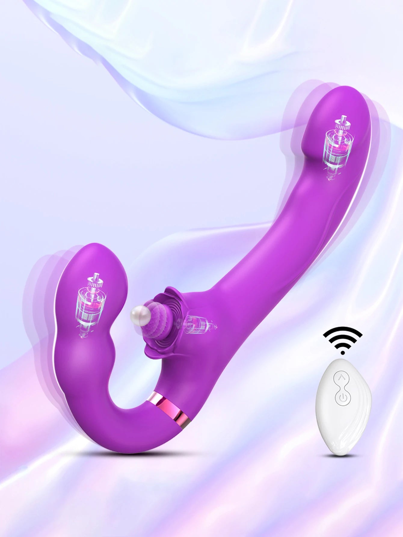 Wireless 3 in 1 Dildo Vibrator Double-Ended Vibrators for Women Lesbian G-Spot Dildos Couples Female Masturbator Adults Toy 18+