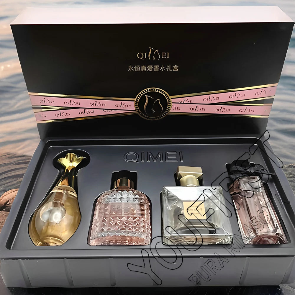 Luxury Brand Perfume Women Eau De Parfum Femme Gift Box 4Pcs Set 100ml Perfumes De Mujer Fresh Natural Floral Fruity Scent Spray