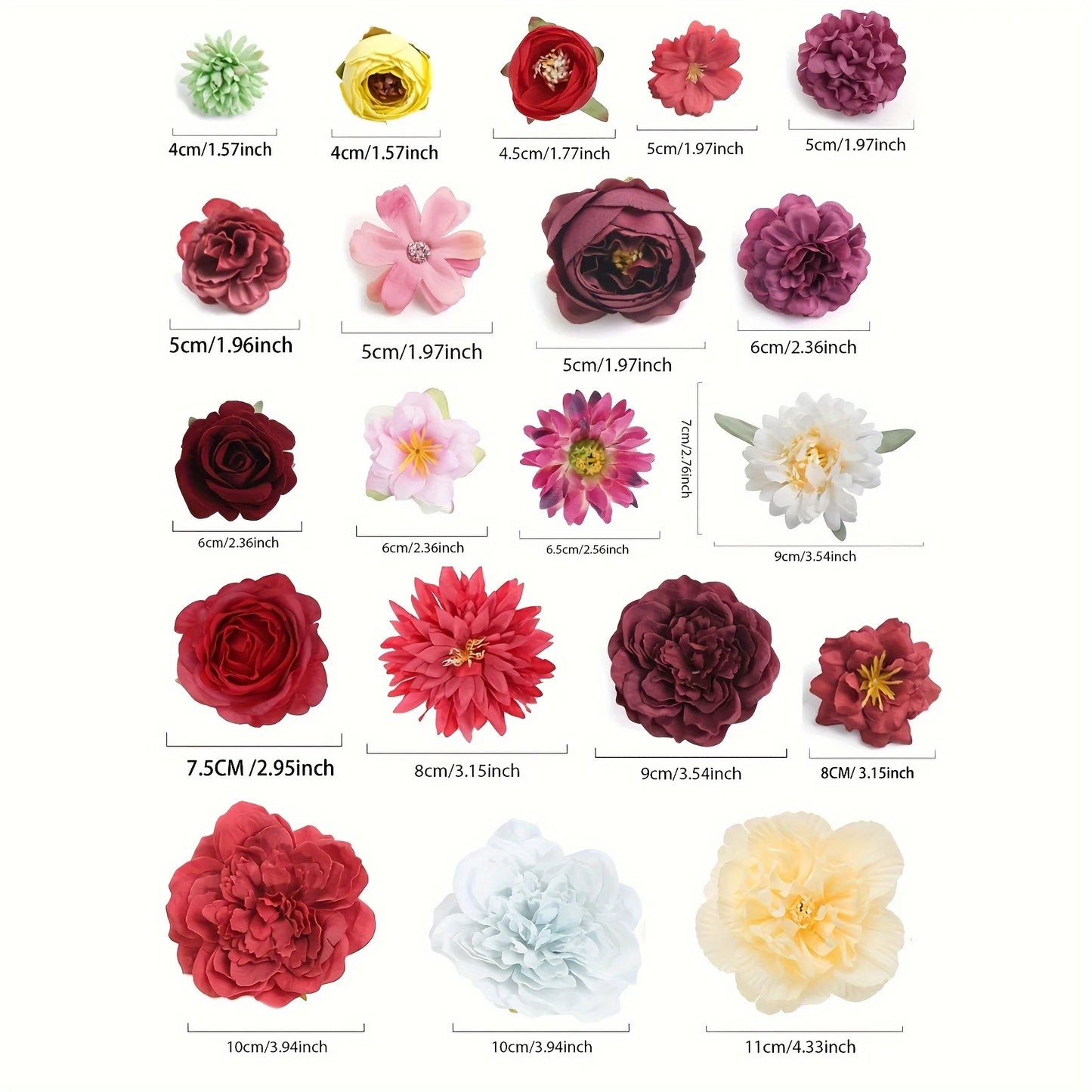 Artificial Flowers Head Silk Fake Flowers for Home Decor Wedding Marriage Decoration Bride DIY Craft Gifts Garland Accessories