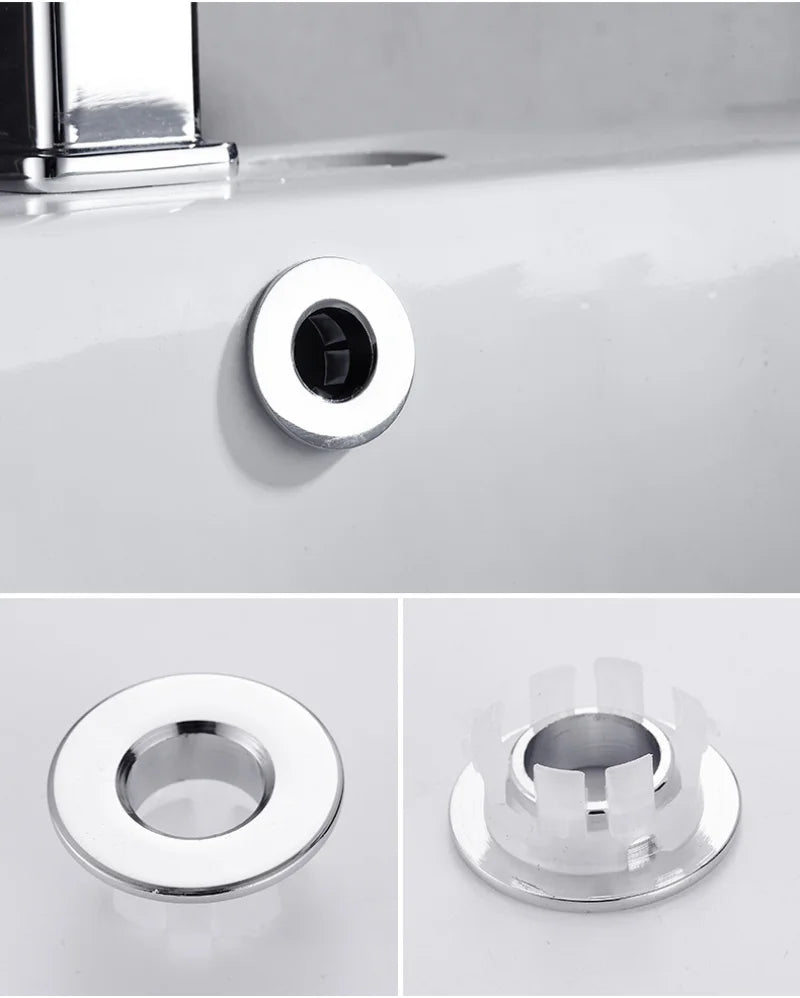 Six-foot Ring Insert Replacement Overflow Cover Black Silver Gold Vintage Bronze Brass Bathroom Basin Faucet Sink