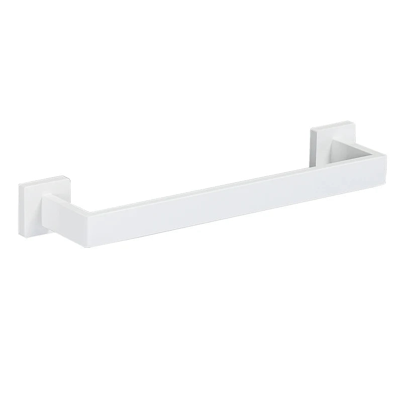 White Stainless Steel Bathroom Hardware Kit 40cm Towel Bar Toilet Paper Rack Clothes Hooks Bathroom Roll Towel Ring Rack