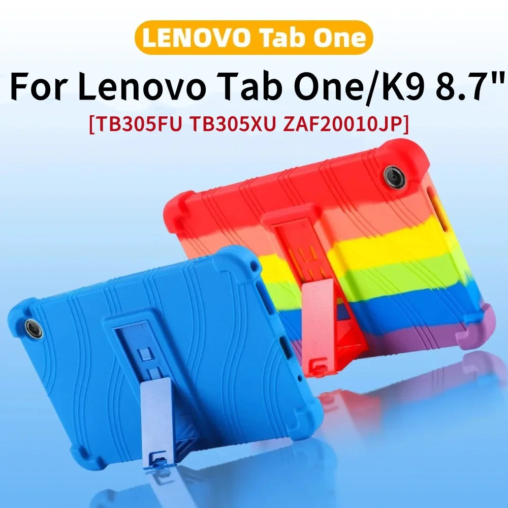 For Lenovo Tab One/Tab K9 8.7 inch 2025 TB305XU/TB305FU Tablet Shockproof Cover Kids Soft Silicon Stand Protective Shell