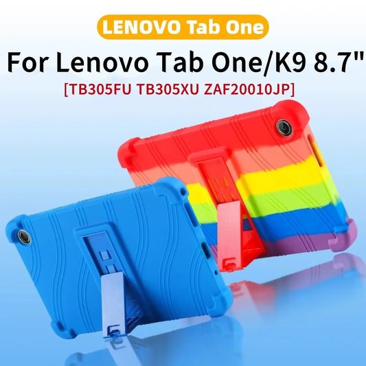 For Lenovo Tab One/Tab K9 8.7 inch 2025 TB305XU/TB305FU Tablet Shockproof Cover Kids Soft Silicon Stand Protective Shell