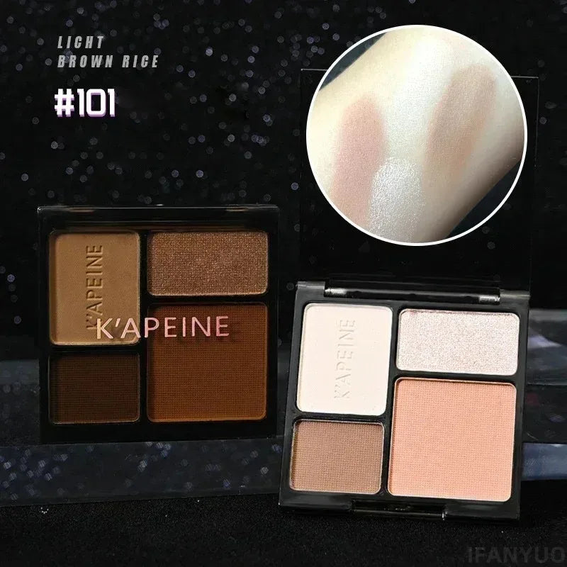 4-Color Eye Shadow Palette Makeup Glitter Blue Pearlescent Metallic Korean Acrylic Smoky Eye Shadow Palette Makeup Cosmetics