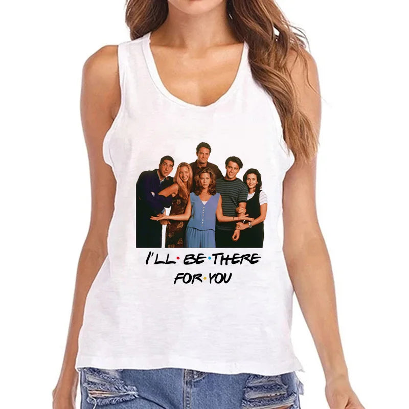 2000s Mange Tank Tops Women Friends Graphic Gothic Tshirt Friends Tv Show Y2k Vest T Shirt Funny Fashion Harajuku T-shirt Female