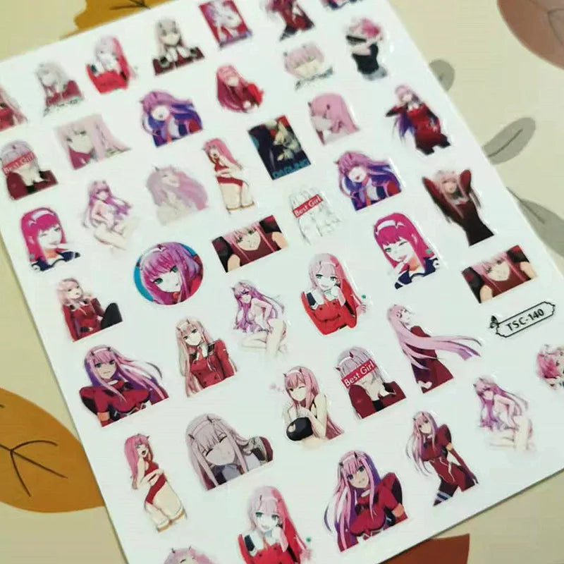 Anime JoJos Bizarre Adwenture Design 3D Decoration Sliders DIY Back Glue Self Adhesive  Nail Art Sticker TSC 133