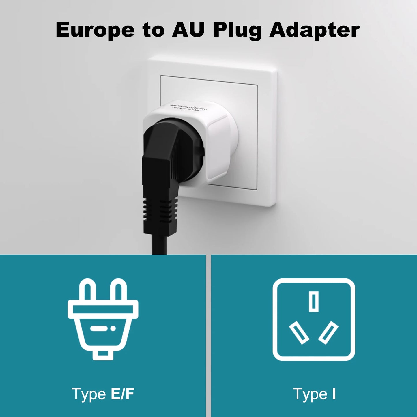 2/4pcs EU to AU Australian Travel Adapter European AU New Zeeland Plug Adapter Power Converter Wall Charger Socket 10A/250V
