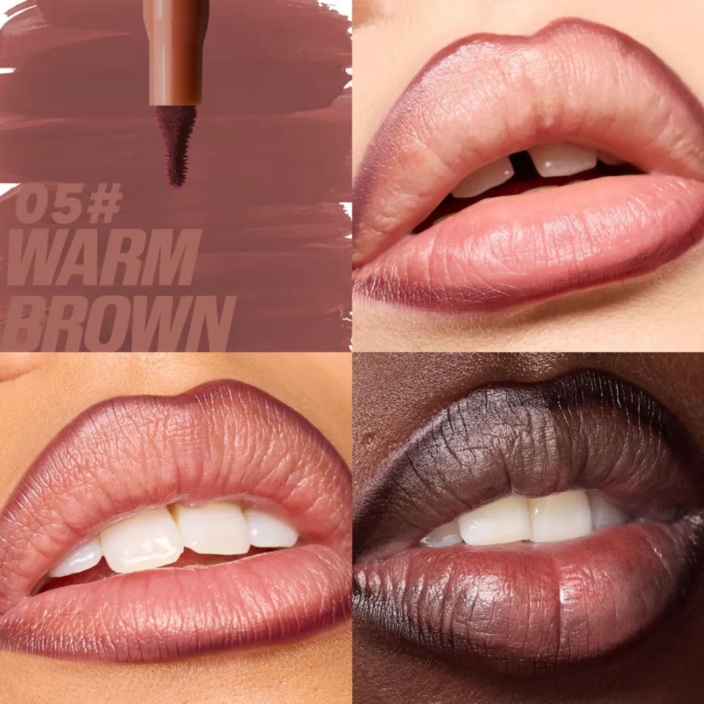 Waterproof Matte Lipliner Pencil Red Contour Tint Lipstick Long Lasting Non-stick Cup Moisturising Lips Makeup 8 Colors Velvet