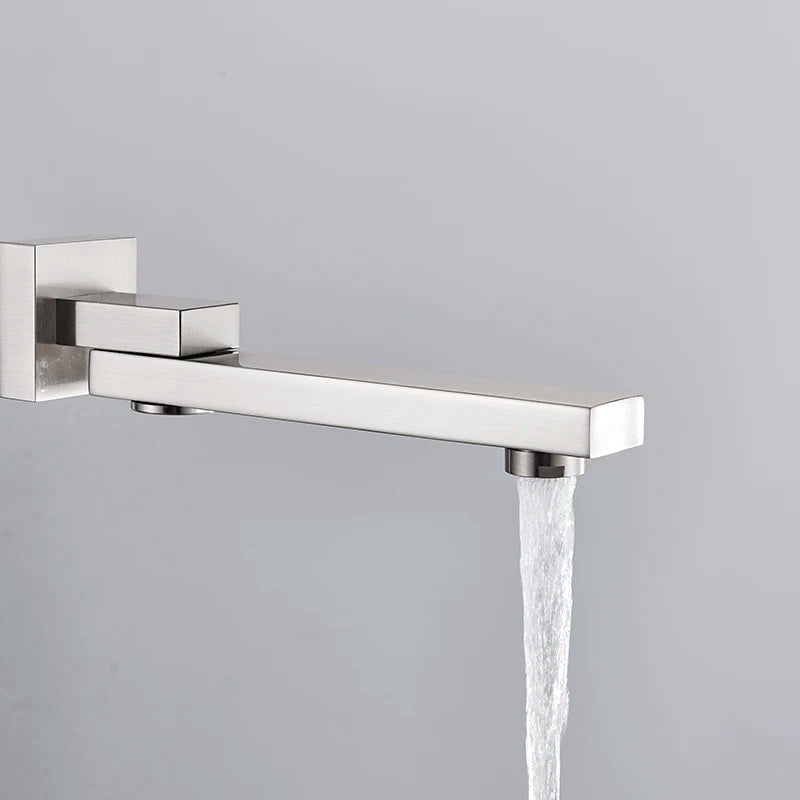 Free Shipping  Bathroom Brass Chrome/Black Bronze Shower Faucet Spout Wall Mounted Swive Bath Spout Bathroom Accessories