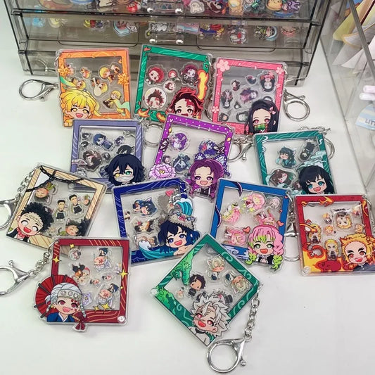 Demon Slayer Kamado Tanjirou Kamado Nezuko Tomioka Giyuu Anime Cartoon Peripherals Shake Pendant Gift Creative Backpack Keychain