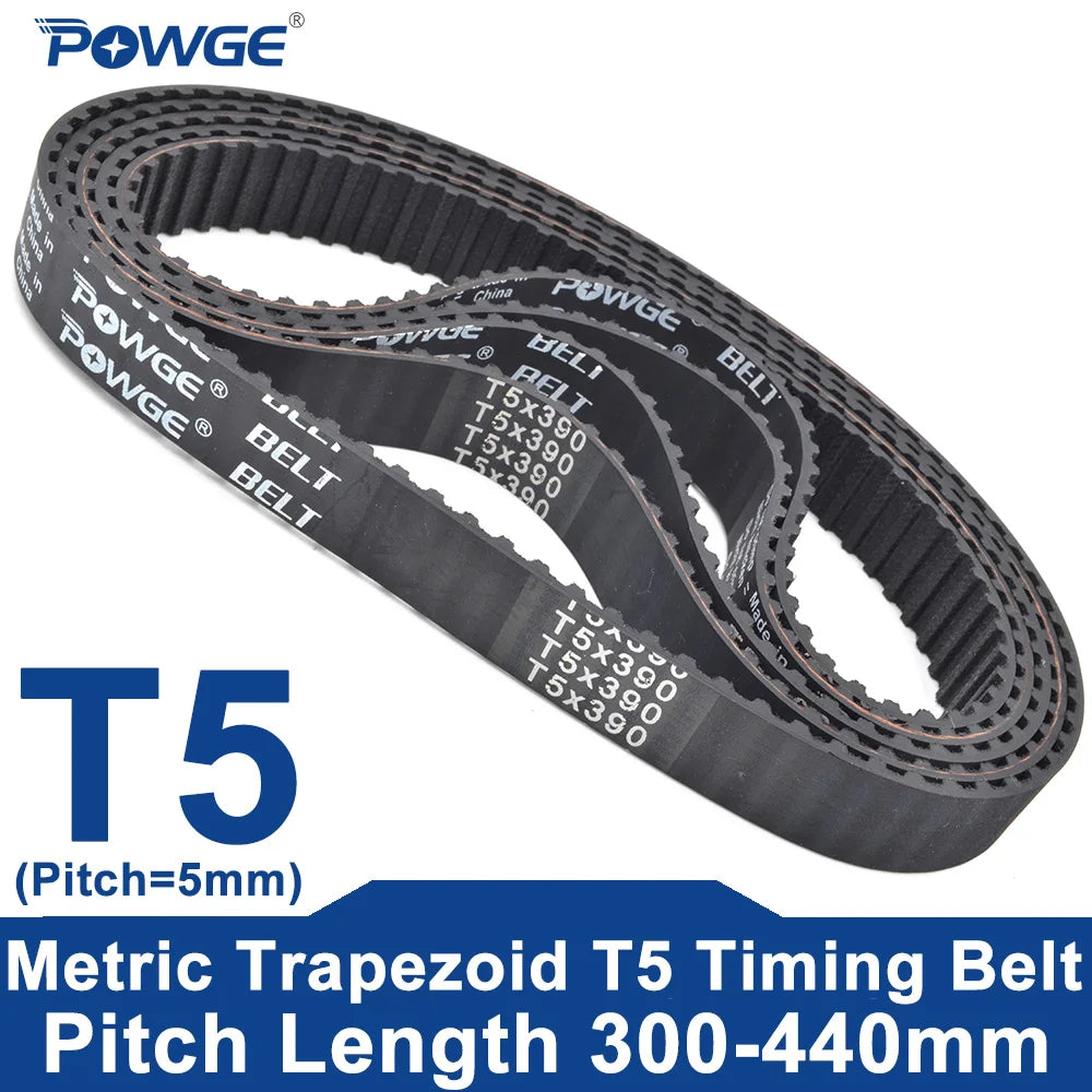 POWGE  T5 Timing belt Lp=300-440mm 305 310 315 320 325 330 335 340 345 350 355 360 365 370 375 380 385 390 395 400 410 415 420