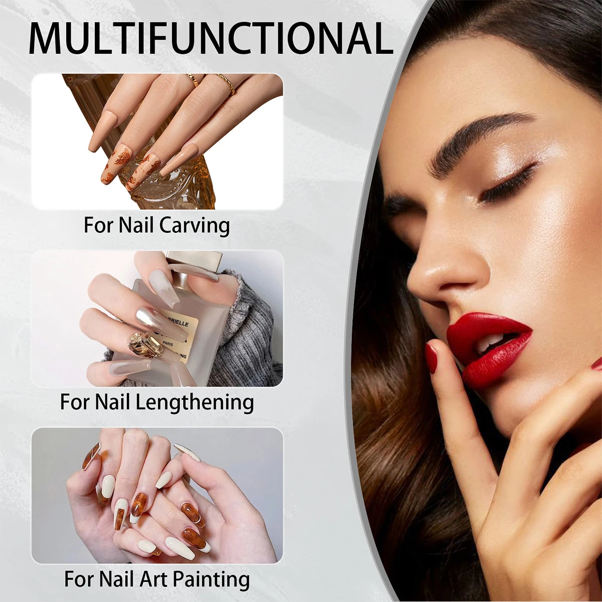 KEMEISI #8-#16 Kolinsky Acrylic Nail Brush Set 3D Pure Handmade Nail Brushes For Acrylic Application Professional Nail Art Brush