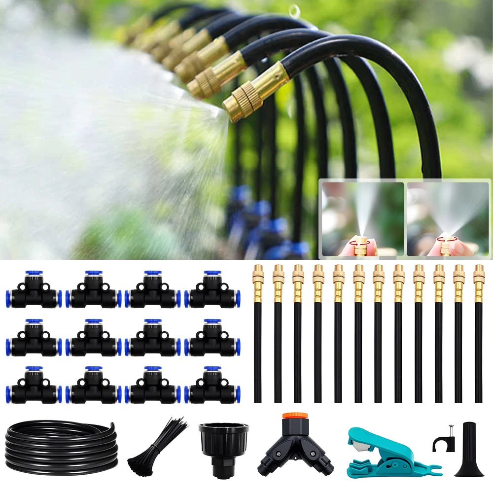DIY Free Bending Universal Spray Kit For Greenhouse Garden Flowers Plant Watering Irrigation Patio Misting Cooling System