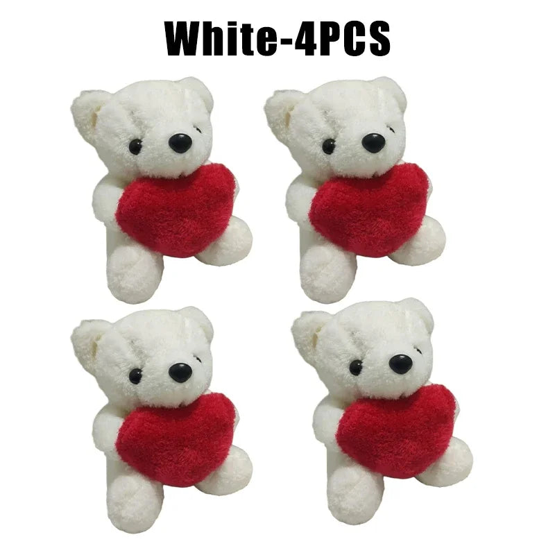 1/3/6PCS 20cm Heart Teddy Bear Plush Cuddly Stuffed Animal Holding Heart for Valentine's Day Christmas Gift Giving