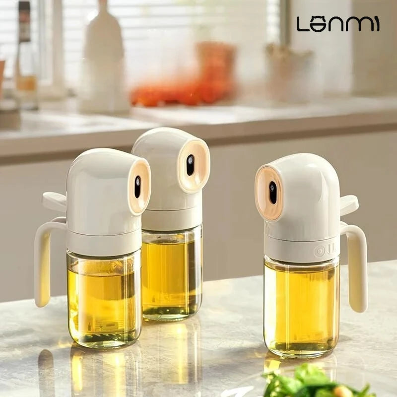 LANMI Press-type Sprayer Oil Bottle No oil leakage Glass+PP Material Precise Oil Control Portable 180/250ML Sprayer Oil Bottle