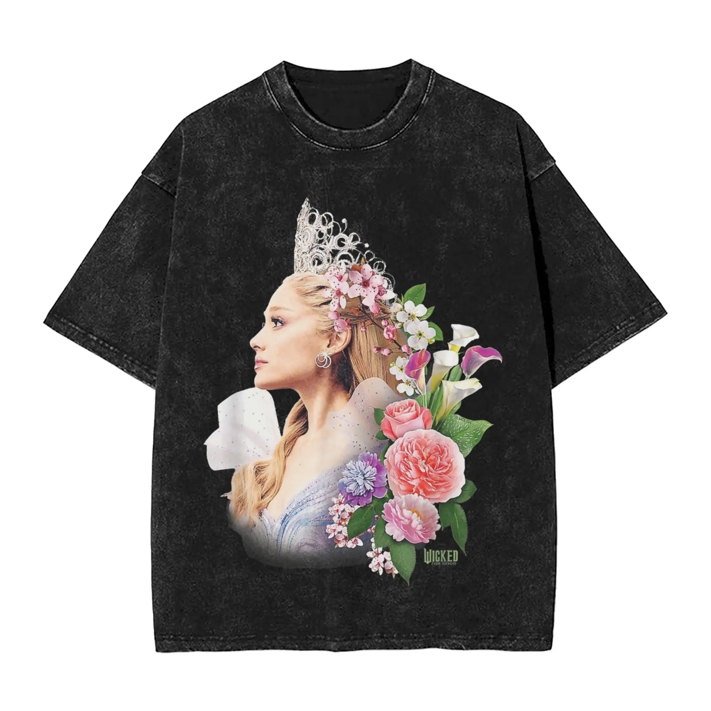 Wicked The Musical Glinda Elphaba For Good T Shirt Washed Short Sleeve T-Shirt Vintage Men Women Streetwear Graphic Printed Tees